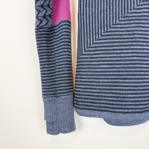 Smartwool Dacono Ski Full-Zip Sweater Merino Wool Blend Gray Blue Purple Size XS - Picture 7 of 15